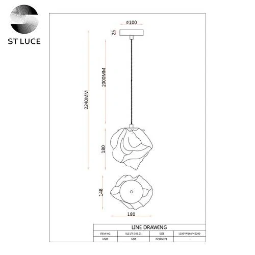 SL1175.303.01 Подвес ST-Luce Латунь/Янтарный E14 1*40W PORTICI