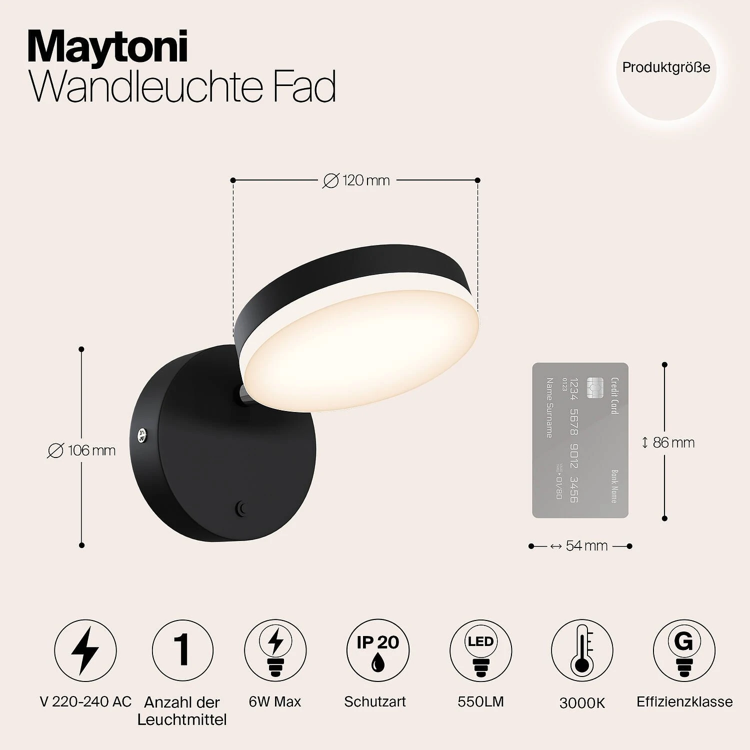 Бра Modern Fad, LED 6W, 3000K, Черный, Черный (Maytoni, MOD070WL-L8B3K) - Amppa.ru