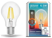 Лампа светодиодная с управлением через Wi-Fi Gauss Smart Home E27 6.5Вт 2000-6500K 1220112