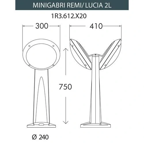 Садовый светильник-столбик Fumagalli Mini Gabri Remi/Lucia 2L, 1R3.612.X20