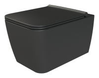 Подвесной унитаз с крышкой  Boheme Zen 967-SET-B черный матовый