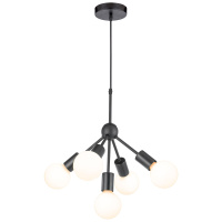 Подвесная люстра Lgo Kenner, 5xE27, Черный (Lussole, LSP-8271)