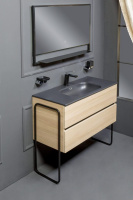 Тумба без раковины Armadi Art Vallessi 80*46 см DARK OAK матовый 2 полки 837-080-D