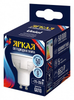 Лампа светодиодная Uniel яркая GU10 6Вт 6500K UL-00011020